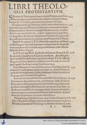 Libri Theologici Protestantivm.