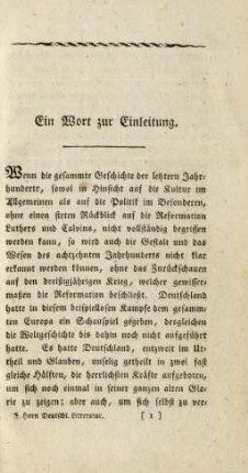 Ein Wort zur Einleitung