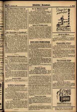 Zweite Ausgabe vom Freitag, den 17. September 1937.