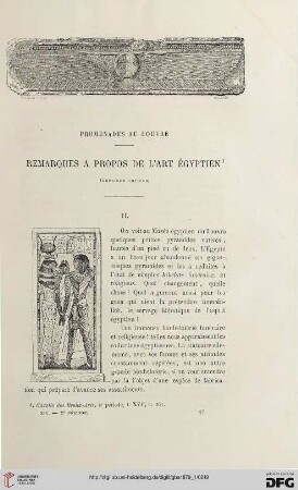 2. Pér. 19.1879: Remarques à propos de l'art égyptien, 2 : promenades au Louvre