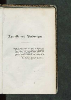 Armuth und Verbrechen