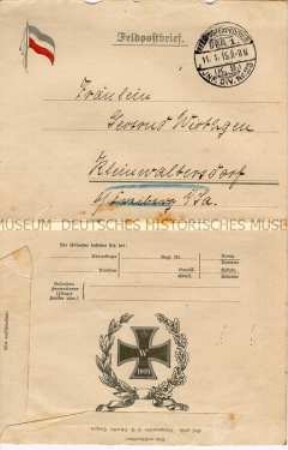 Feldpostbrief eines Soldaten an seine Schwester - Personenkonvolut