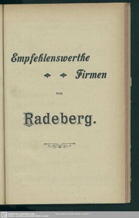 Anzeigen : Empfehlenswerte Firmen von Radeberg
