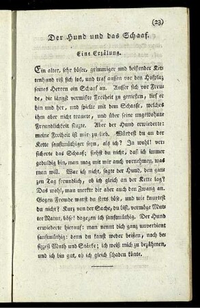 Der Hund und das Schaaf.