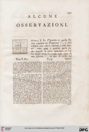 Alcune osservazioni