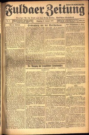 Ausgabe vom Dienstag, den 11. Januar 1927.
