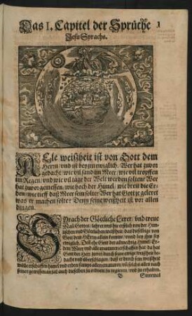 Das I. Capitel der Sprüche Jesu Syrachs.