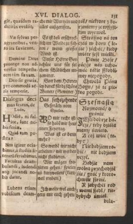 Dialogus decimus sextus = Das sechszehende Gespräch = Szesnasta Rozmowa