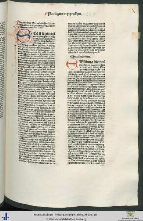 Pręfatio sancti Hieronimi et prologus in librum dabreiamin qui et paralipomenon quod nos dicere possumus verba dierum