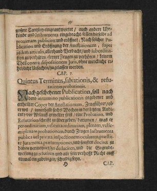 Cap. 7. Quintus Terminus, salvationis, & refutationis probationis.