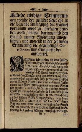 Ethliche nöthige Erinnerungen ...