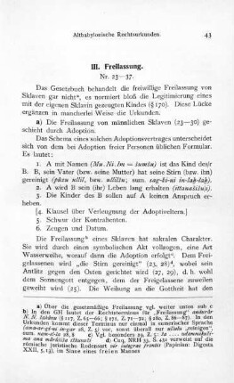 III. Freilassung (Nr. 23-37)