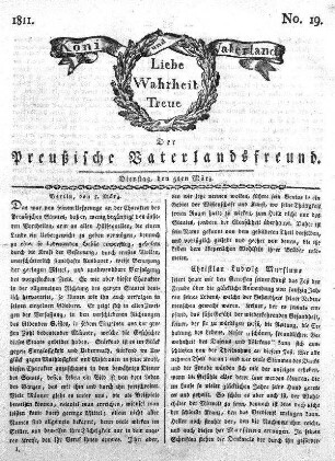 No. 19., vom 5ten März