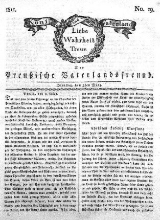 No. 19., vom 5ten März