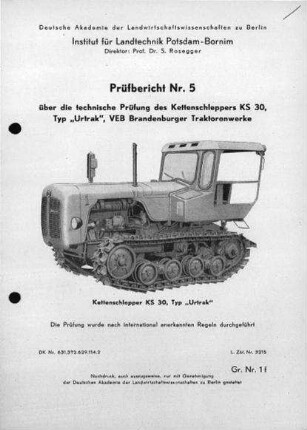 Kettenschlepper KS 30, Typ „Urtrak"
