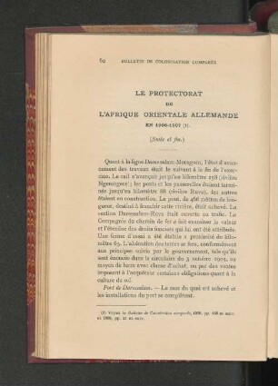 Le Protectorat De L'Afrique Orientale Allemande En 1906-1907.