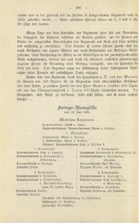 Kriegs-Rangliste vom 14. Juni 1866