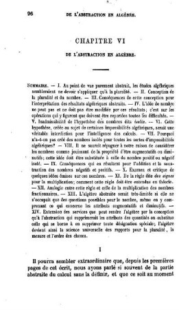 Chapitre VI. De L'Abstraction en Algébre.