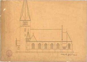 Schmidt, Heinrich von; Oberhilbersheim; Neue Ev. Kirche - Ansicht