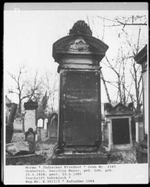 Grabstein von Karoline Mayer, geborene Löb (gestorben 1889.05.23)