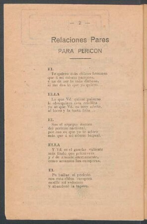 Relaciones pares : Para pericón