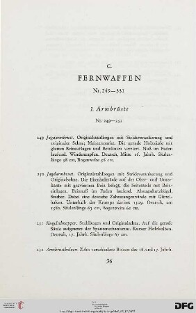 1. Armbrüste (Nr. 249-252)