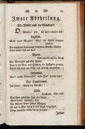 Zwote Abtheilung