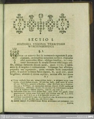 Sectio I. Historia Unionis Territorii Wurtembergici