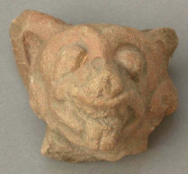 Animal head made of clay