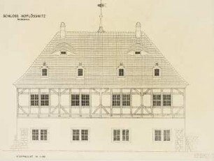 Radebeul, Hoflößnitz, Aufmaß der Westfassade