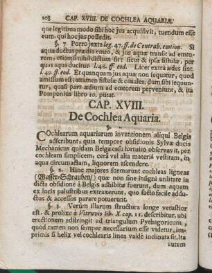 Cap. XVIII. De Cochlea Aquaria.