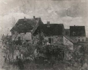 Häuser in Ferch : Häuser in Ferch. Ölgemälde (1876; K. Hagemeister)
