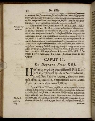 Caput II. De Deitate Filii Dei.