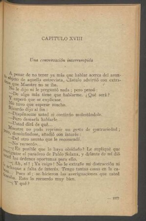 Capítulo XVIII - Una conversación interrumpida
