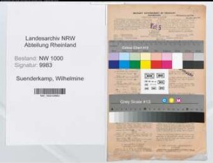 Entnazifizierung Wilhelmine Suenderkamp, geb. 27.11.1901 (Stenotyp.)