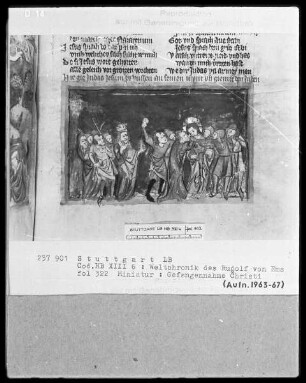 Weltchronik - Bruder Philipp — ---, Folio 256recto-342verso---, Folio 256recto-342versoJudaskuß, Folio 322recto