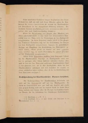 Rechtsprechung der Marktvorsteher. Parere derselben.