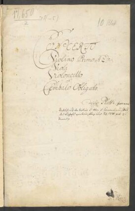 Konzerte; cemb, strings; C-Dur; IesP I 48