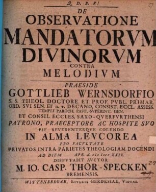De observatione mandatorum divinorum contra Melodium