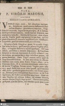 Vita P. Virgiliis Maronis, Auctore Sebastiano Corrado