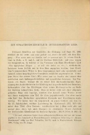 Ein sprachgeschichtlich interessantes Lied