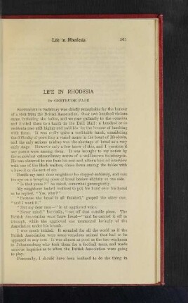 Life in Rhodesia.