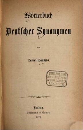 Wörterbuch deutscher Synonymen