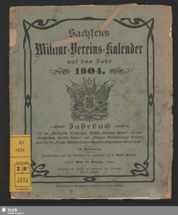 41.1904: Sachsens Militär-Vereins-Kalender : für das Jahr ...