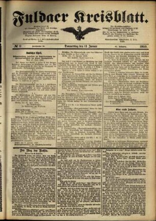Ausgabe vom Donnerstag, den 13. Januar 1910.