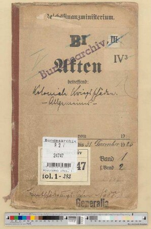 Koloniale Kriegsschäden: Bd. 1