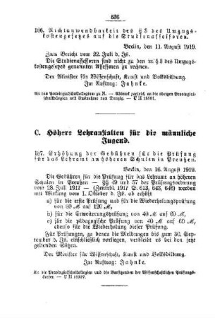 Nichtanwendbarkeit des § 3 des Umzugskostengesetzes auf die Studienassessoren : [B. Allgemeine Angelegenheiten der Unterrichtsanstalten]