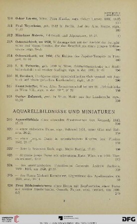 Aquarellbildnisse und Miniaturen (Nr. 319-330)