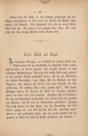 Hinter Schloß und Riegel.