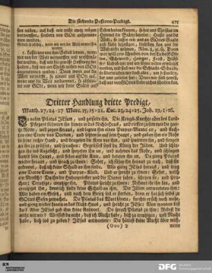 Dritter Handlung dritte Predigt (Die siebende Paßions-Predigt).